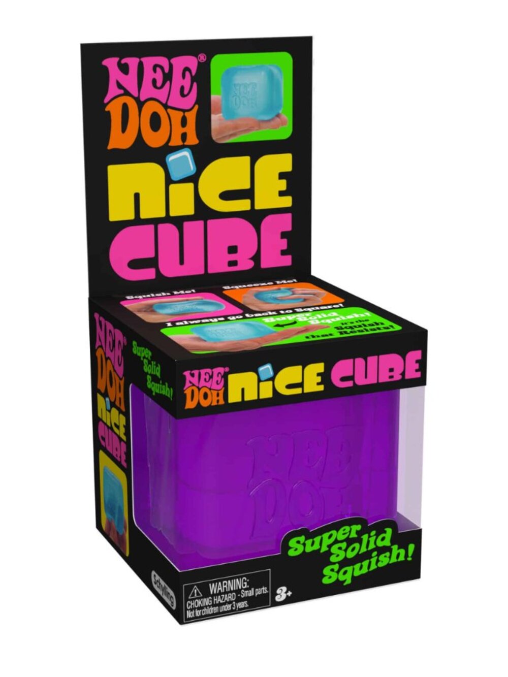 Authentic Schylling NeeDoh Nice Cube Purple Super Solid Squishy NEW
